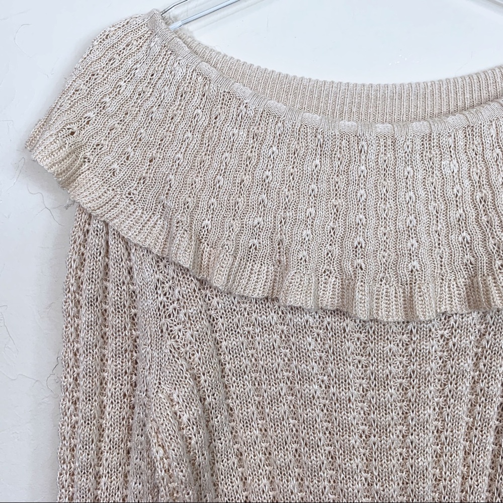 FREE PEOPLE Crazy In Love Off-Shoulder Boho Peasant Sweater S - Picture 4 of 10